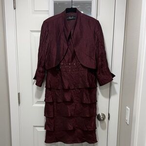 R&M Richards Burgundy High Low Dress